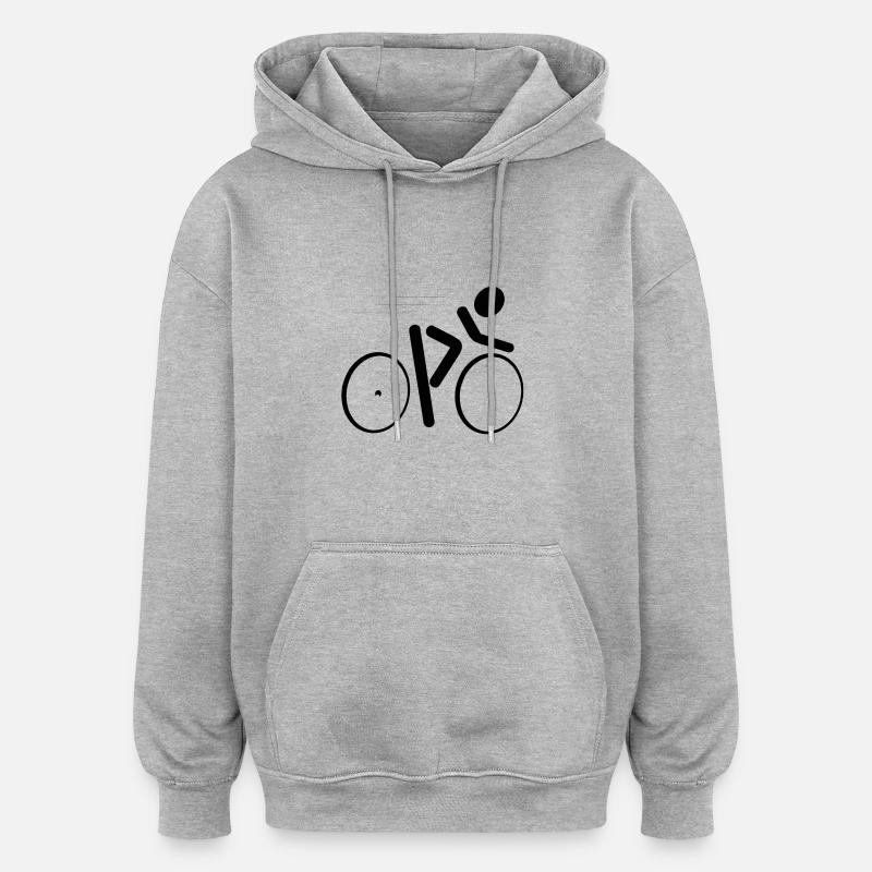 Icône de vélo de route - Sweat à capuche oversize unisexe - gris chiné