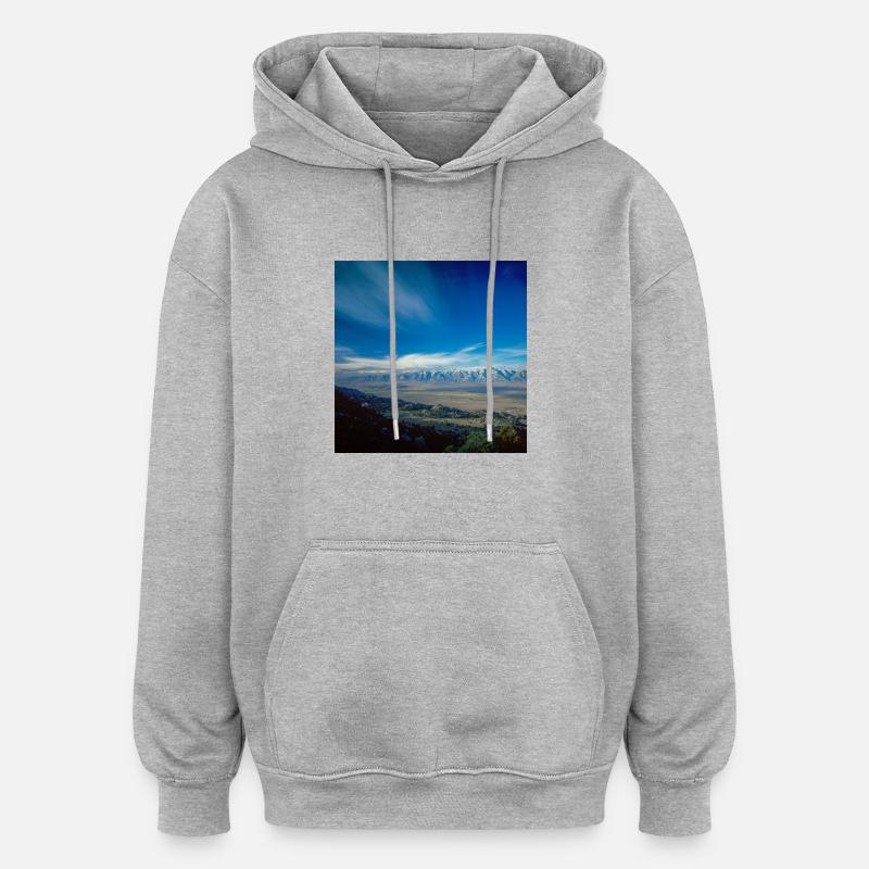 Vallée d’Owens - Sweat à capuche oversize unisexe - gris chiné