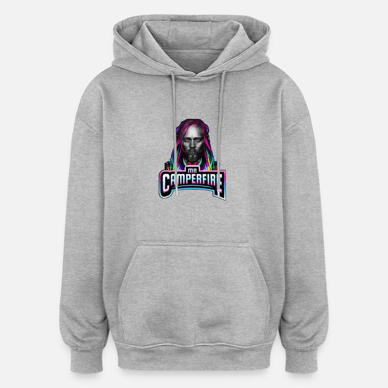 Visage de M. Camperfire - Sweat à capuche oversize unisexe - gris chiné