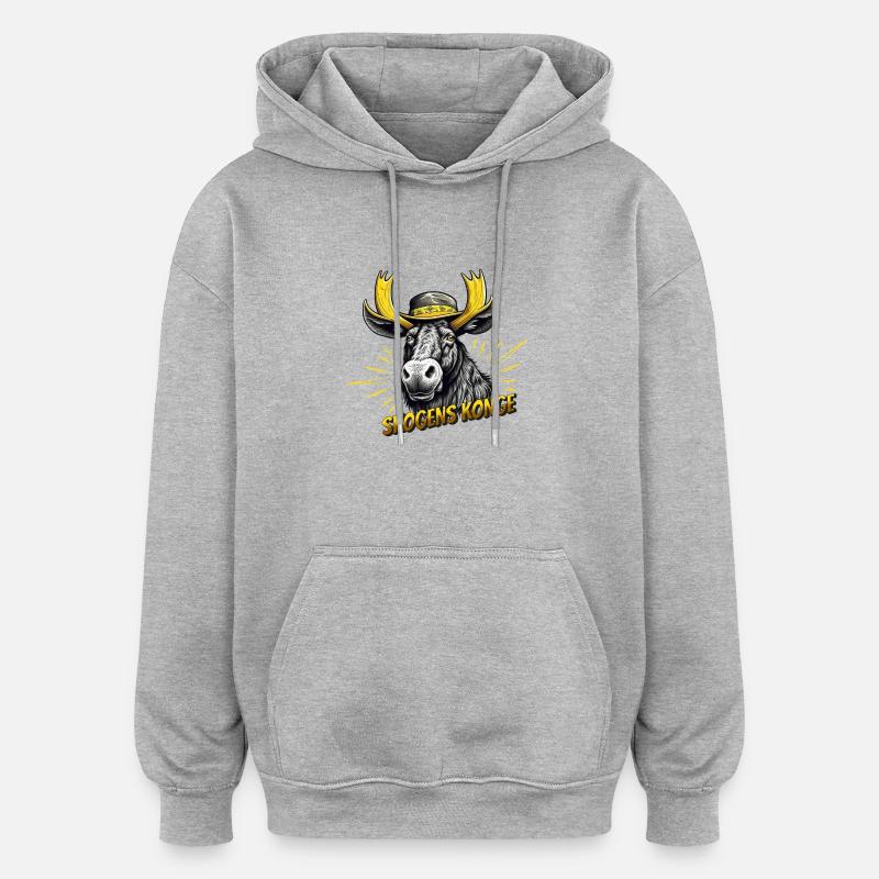 Roi de la forêt - Sweat à capuche oversize unisexe - gris chiné
