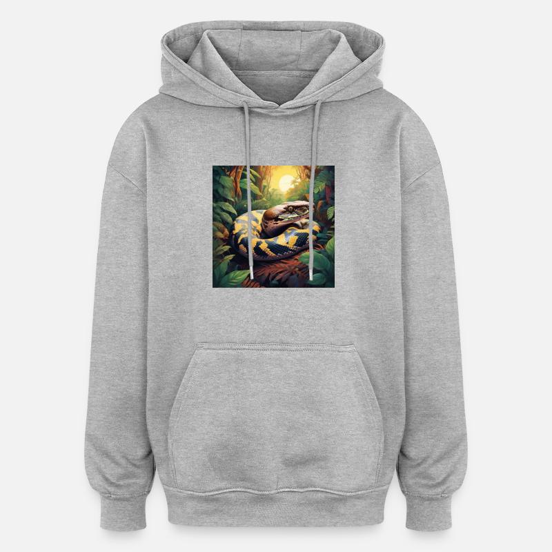 SERPENT - Sweat à capuche oversize unisexe - gris chiné