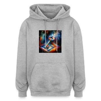 Key - Oversized Unisex Hoodie - heather grey - Front - Noah (186cm)