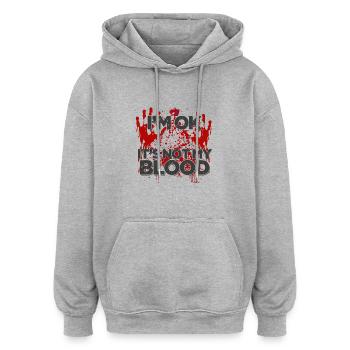 Halloween Happy Horror Monster Blood Spooky Scary - Oversized Unisex Hoodie - heather grey - Front - Noah (186cm)