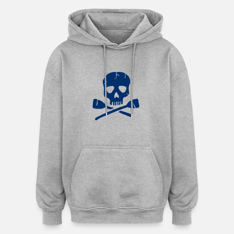 Rameur Paddle Skull Kayak - Sweat à capuche oversize unisexe - gris chiné