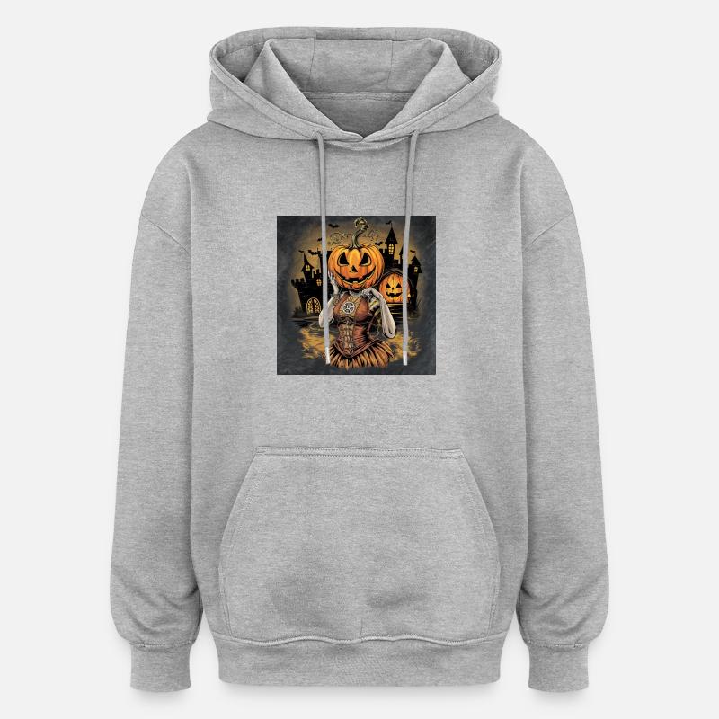 Steampunk Halloween Dame - Sweat à capuche oversize unisexe - gris chiné