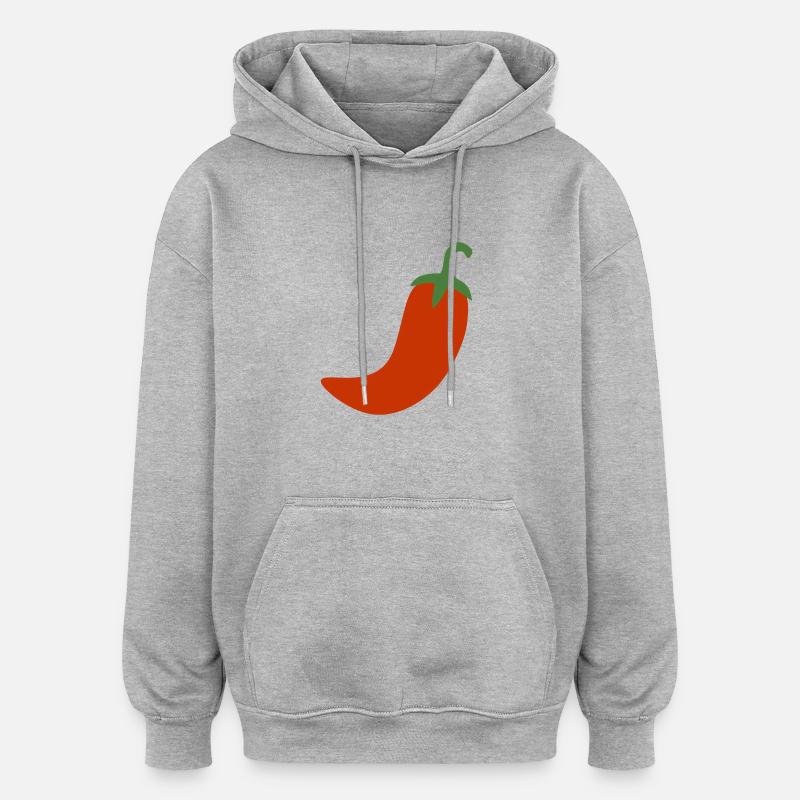 piment - Sweat à capuche oversize unisexe - gris chiné