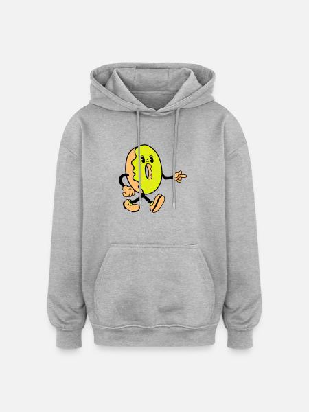 Donut Comic Funny - Oversized Unisex Hoodie - heather grey