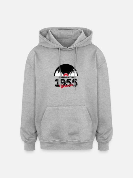 Limited edition 1955 Classic vinyle - Sweat à capuche oversize unisexe - gris chiné
