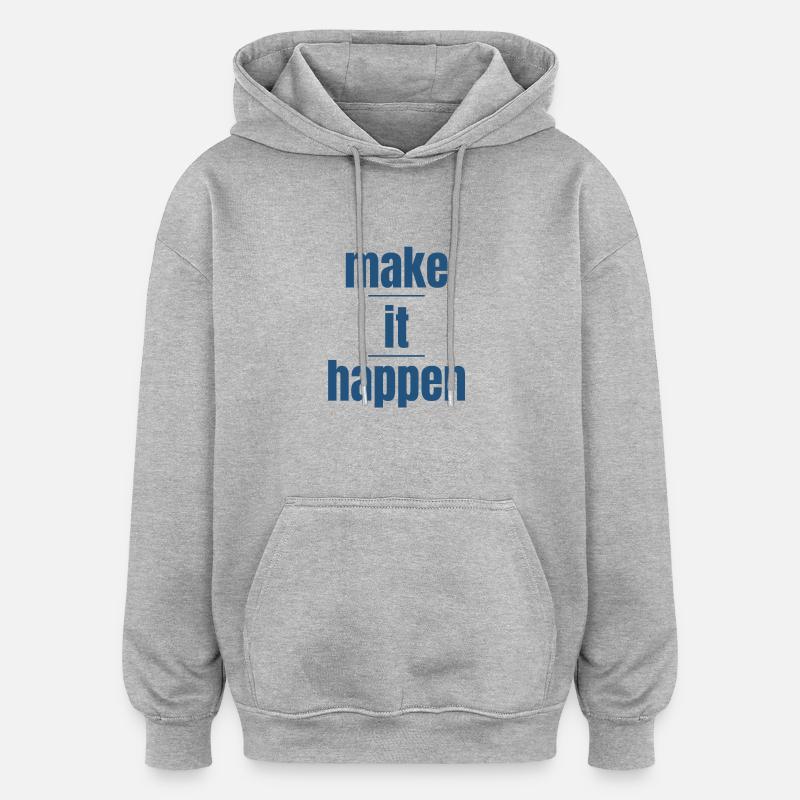 Réalisez-le - Sweat à capuche oversize unisexe - gris chiné