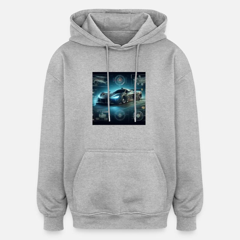 Coureur GT - Sweat à capuche oversize unisexe - gris chiné