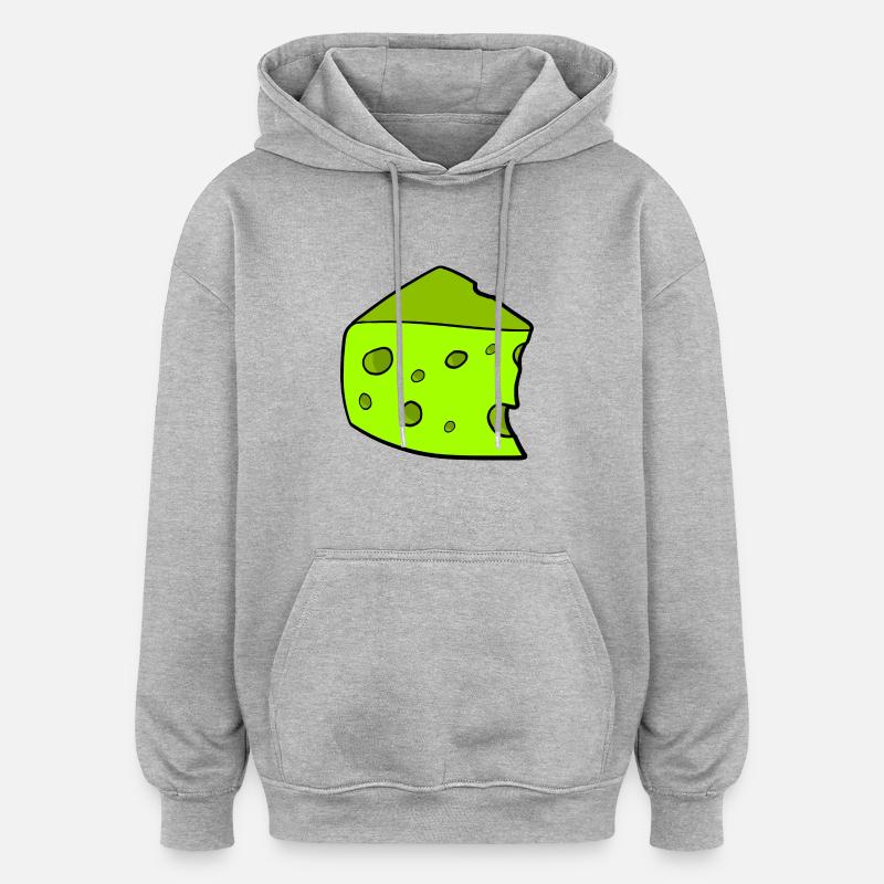 Fromage vert - Sweat à capuche oversize unisexe - gris chiné