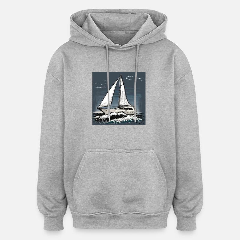 Qui est sur la route - Sweat à capuche oversize unisexe - gris chiné