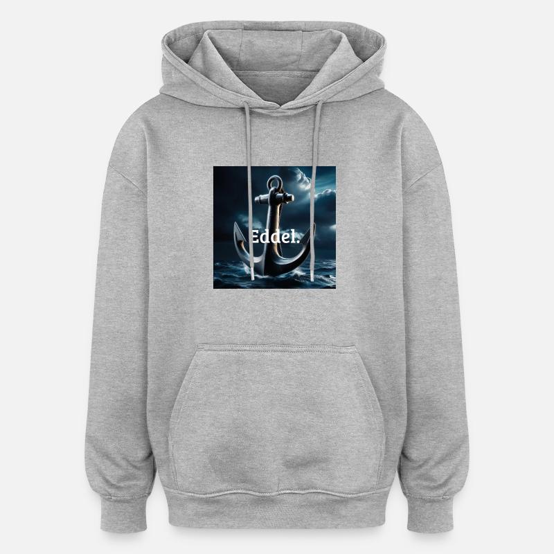 Eddel Anker - Sweat à capuche oversize unisexe - gris chiné