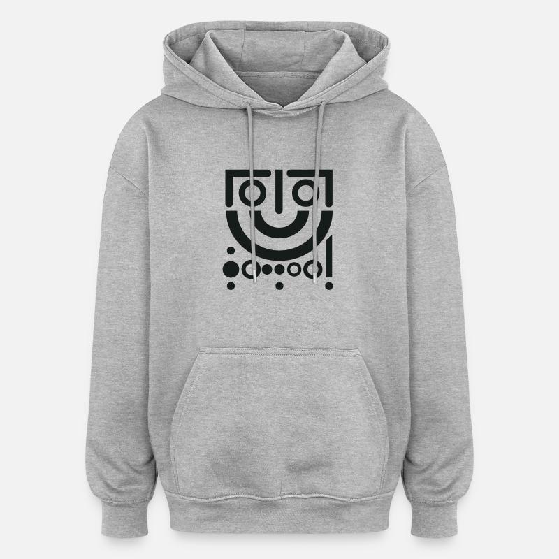 Design « Twist joyeux » - Sweat à capuche oversize unisexe - gris chiné