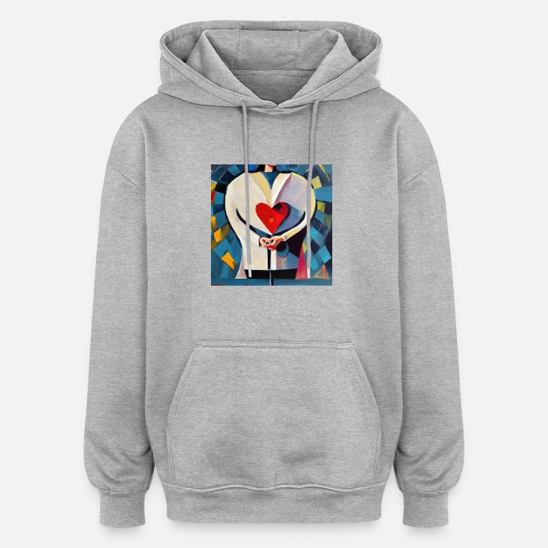 Que reste-t-il ? - Sweat à capuche oversize unisexe - gris chiné