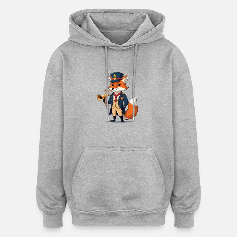 Facteur Fox - Sweat à capuche oversize unisexe - gris chiné