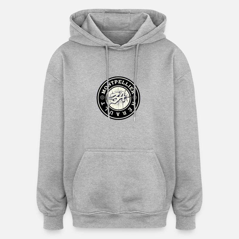 LOGO MONTPELLIER HÉRAULT - Sweat à capuche oversize unisexe - gris chiné
