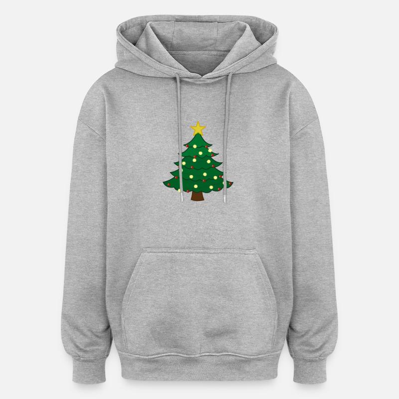 Joyeux sapin de Noël - Sweat à capuche oversize unisexe - gris chiné