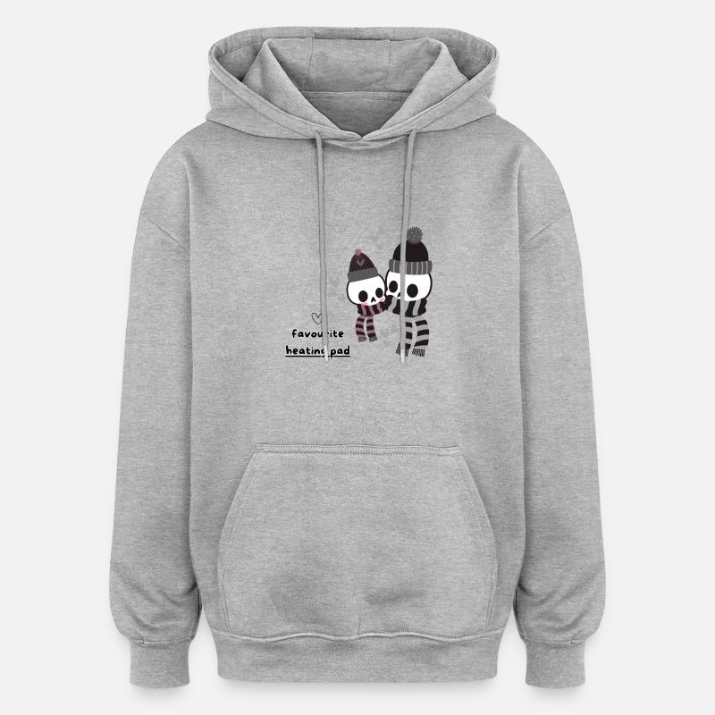 Coussin chauffant préféré <3 - Sweat à capuche oversize unisexe - gris chiné