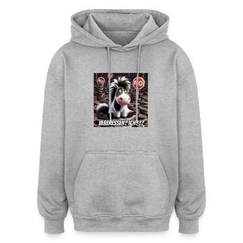 Donner verfressen - Oversized Unisex Hoodie - Grau meliert - Vorne - Noah (186cm)