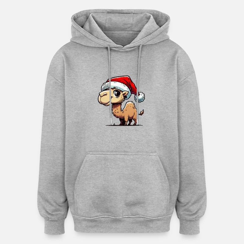 Noël à dos de chameau - Sweat à capuche oversize unisexe - gris chiné