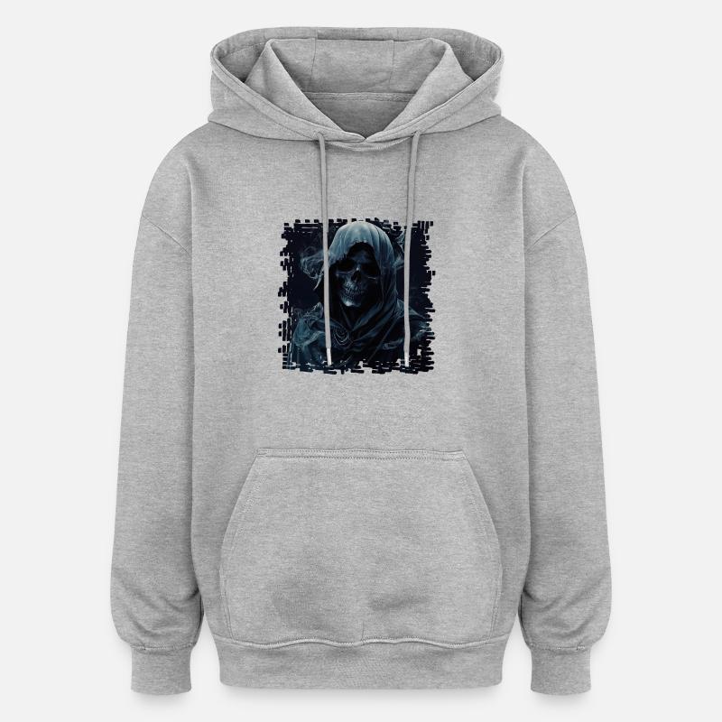 Le temps est imparable - Sweat à capuche oversize unisexe - gris chiné