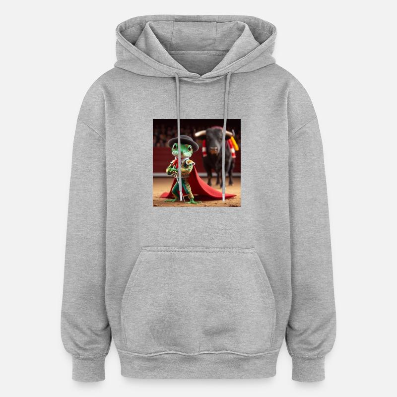 Jake O'rida - Sweat à capuche oversize unisexe - gris chiné