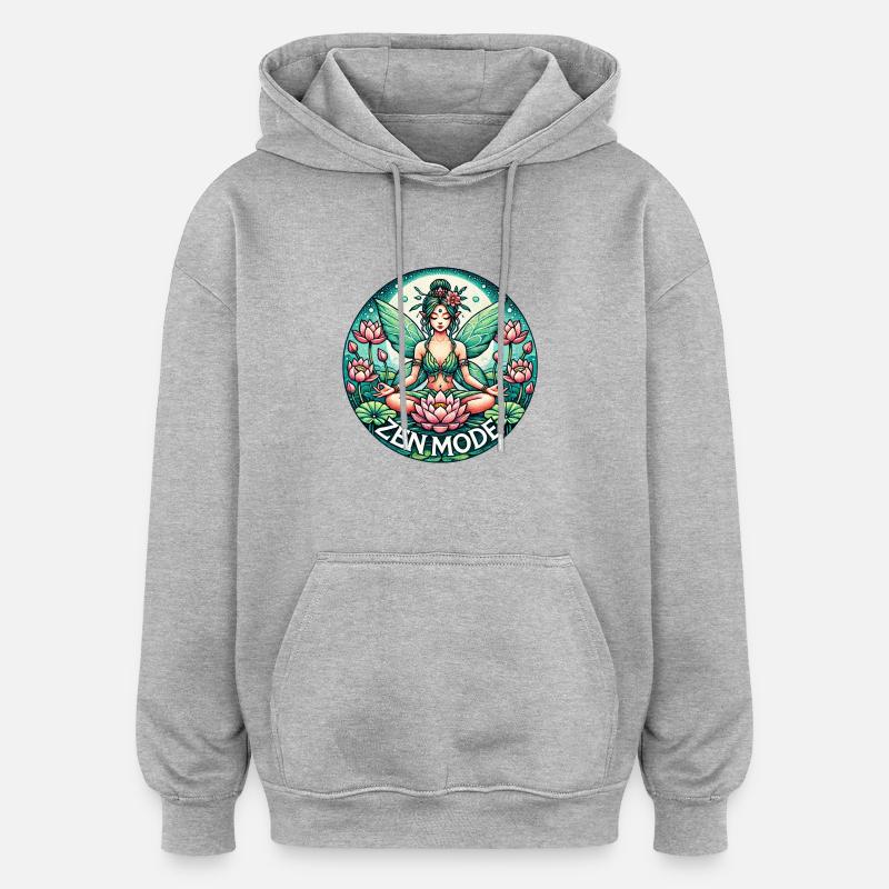 Mode Zen Fée - Sweat à capuche oversize unisexe - gris chiné