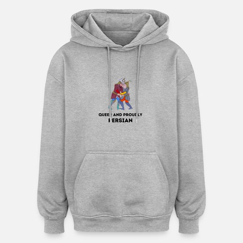 Queer - Iran - Sweat à capuche oversize unisexe - gris chiné