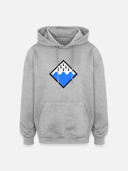 Morbihan - Oversized Unisex Hoodie - Grau meliert
