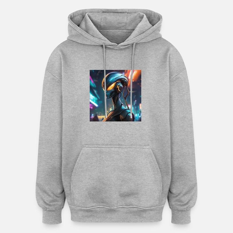 Alienware - Sweat à capuche oversize unisexe - gris chiné