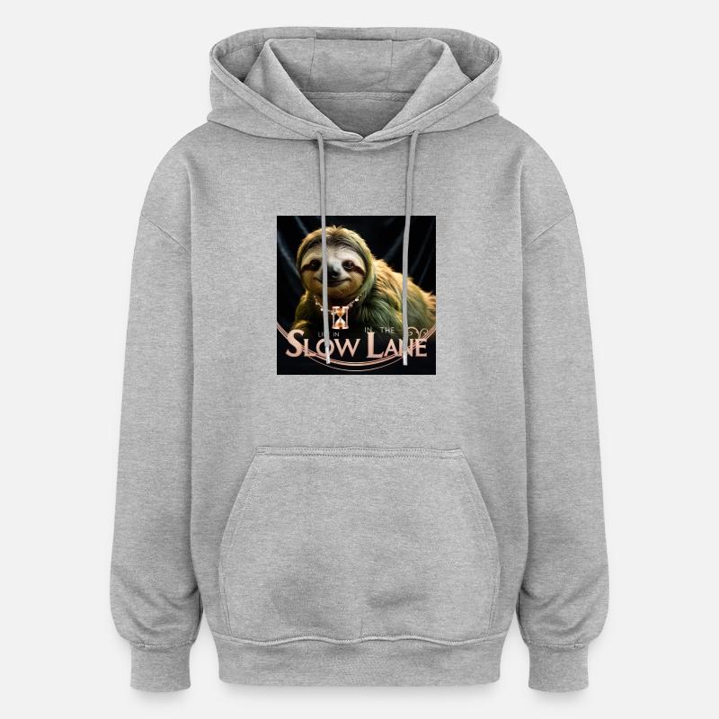 LANGSAME SPUR - Oversized Unisex Hoodie - Grau meliert