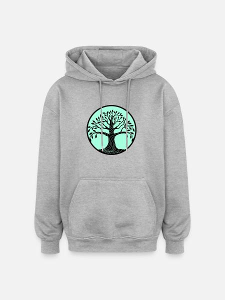 Tree of Life - Oversized Unisex Hoodie - heather grey