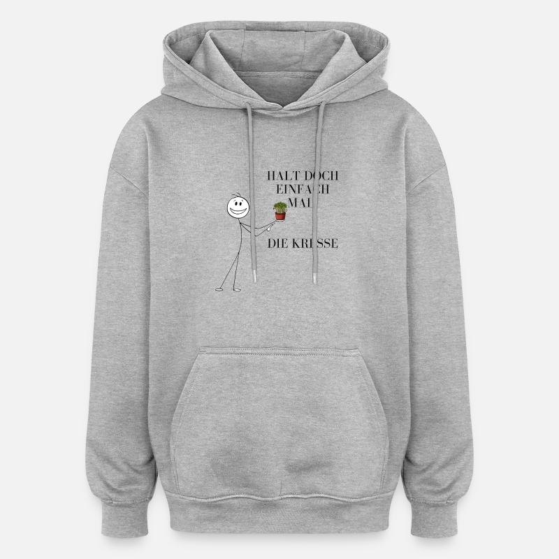 Tenez simplement le cresson - Sweat à capuche oversize unisexe - gris chiné