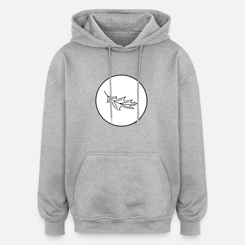 Herbst-Blatt - Oversized Unisex Hoodie - Grau meliert