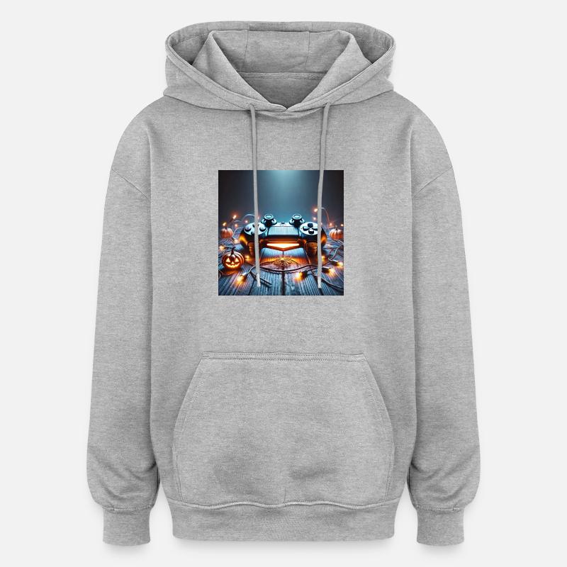 Manette PS - Sweat à capuche oversize unisexe - gris chiné