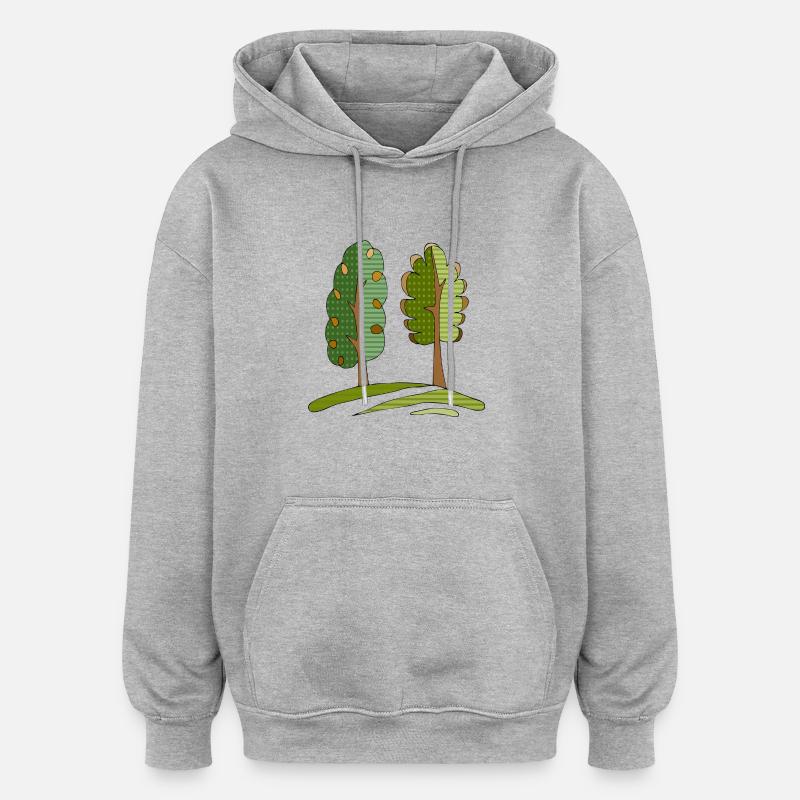 Arbre - Sweat à capuche oversize unisexe - gris chiné