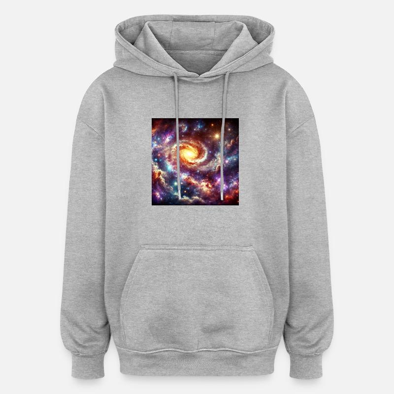 L’Univers - Sweat à capuche oversize unisexe - gris chiné