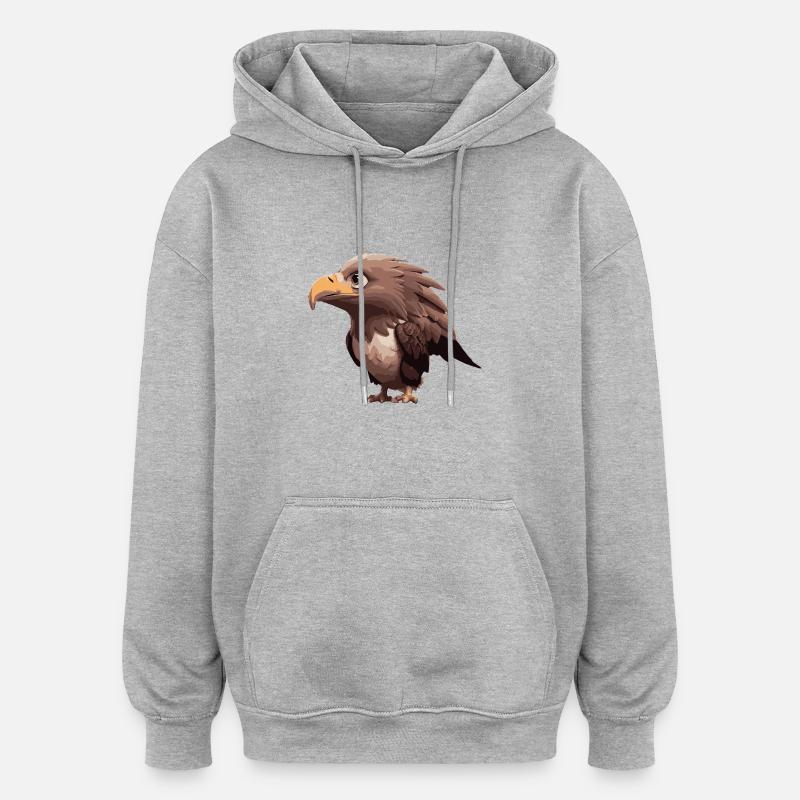 Bande dessinée Eagle - Sweat à capuche oversize unisexe - gris chiné