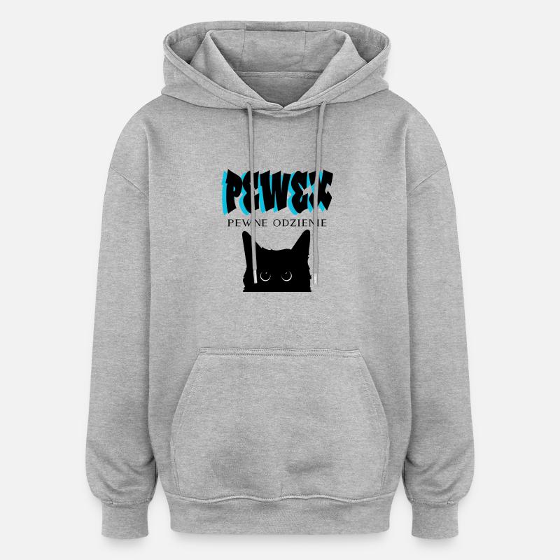 PEWEX - Sweat à capuche oversize unisexe - gris chiné
