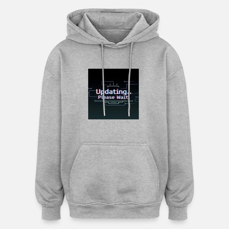 Écran de chargement de la mise à jour du bug - Sweat à capuche oversize unisexe - gris chiné