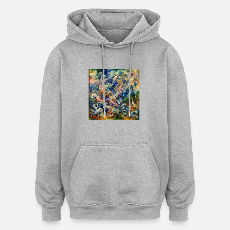 Conception Marc Chagall - Sweat à capuche oversize unisexe - gris chiné