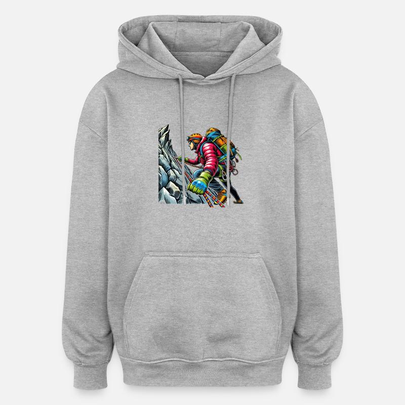 alpiniste - Sweat à capuche oversize unisexe - gris chiné