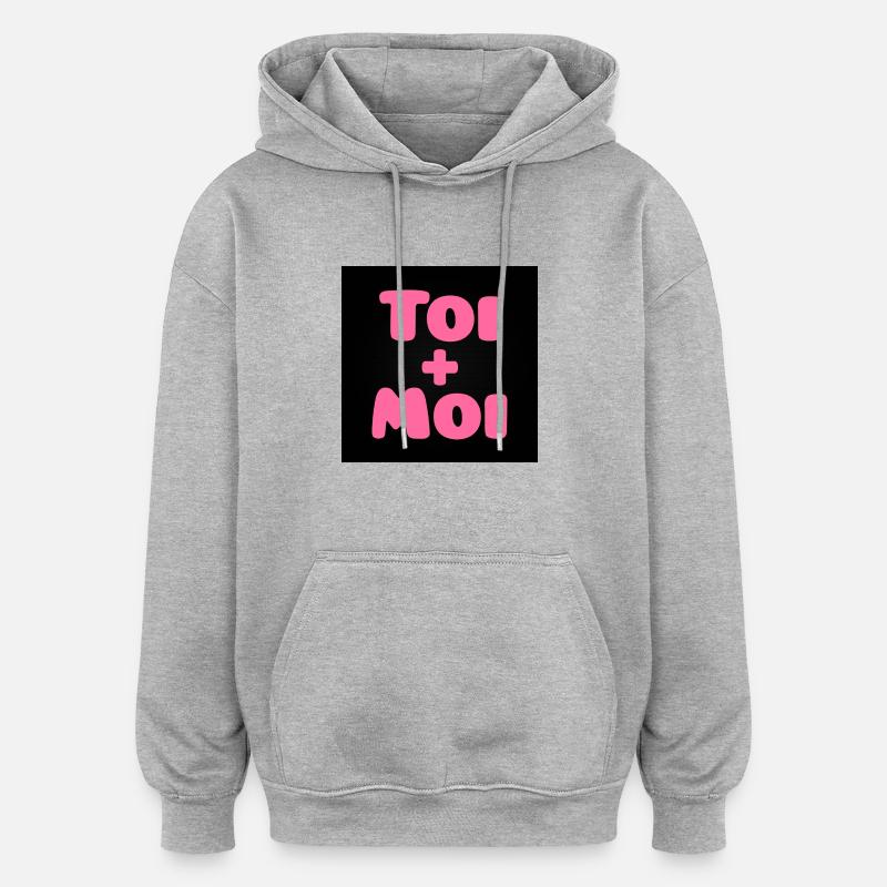 Toi + moi - Sweat à capuche oversize unisexe - gris chiné