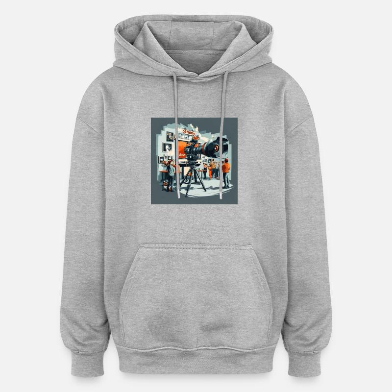 Camera studion 2 - Oversized Unisex Hoodie - Grau meliert