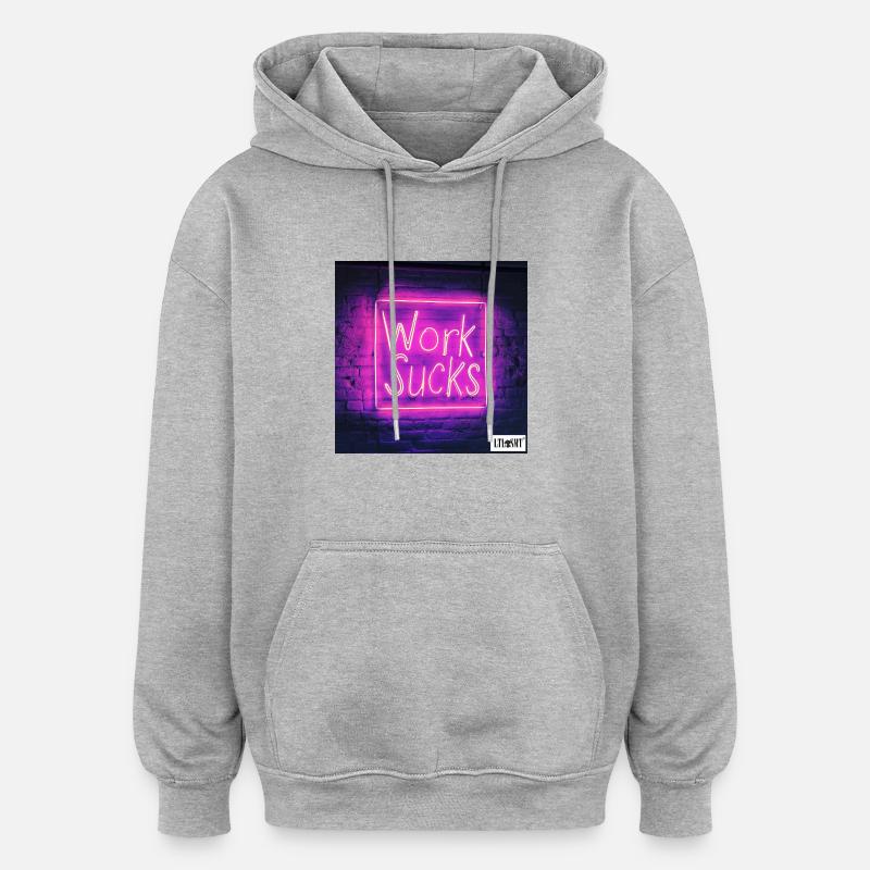 À propos de la vie - Sweat à capuche oversize unisexe - gris chiné