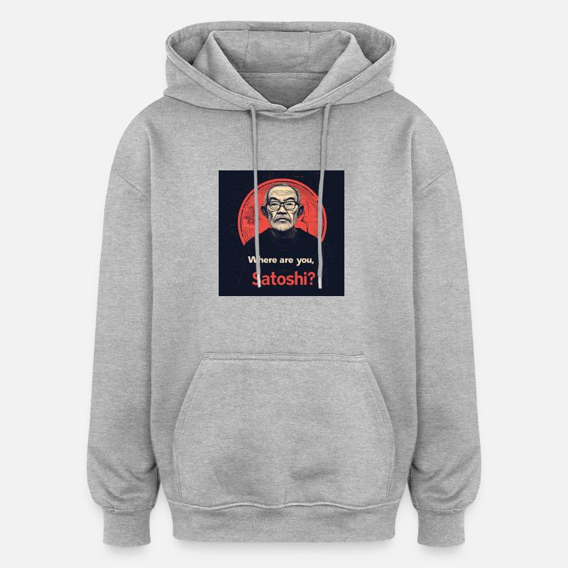 Bitcoin Satoshi Nagamoto - Sweat à capuche oversize unisexe - gris chiné
