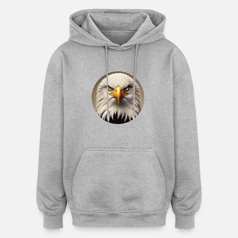 Pygargue à tête blanche - Sweat à capuche oversize unisexe - gris chiné