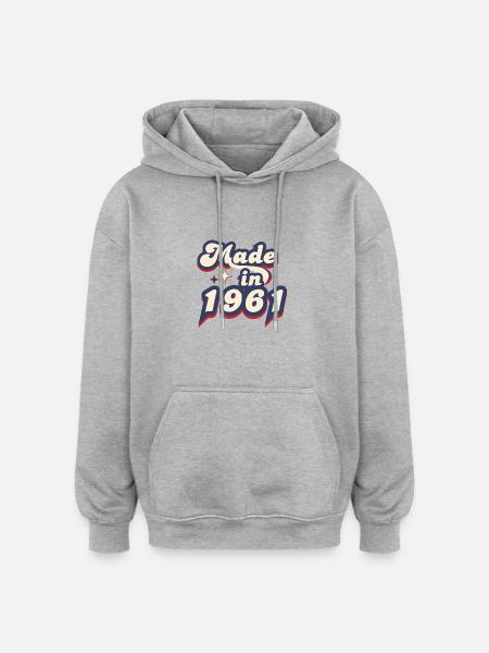 Made in 1961 Retro - Oversized Unisex Hoodie - heather grey