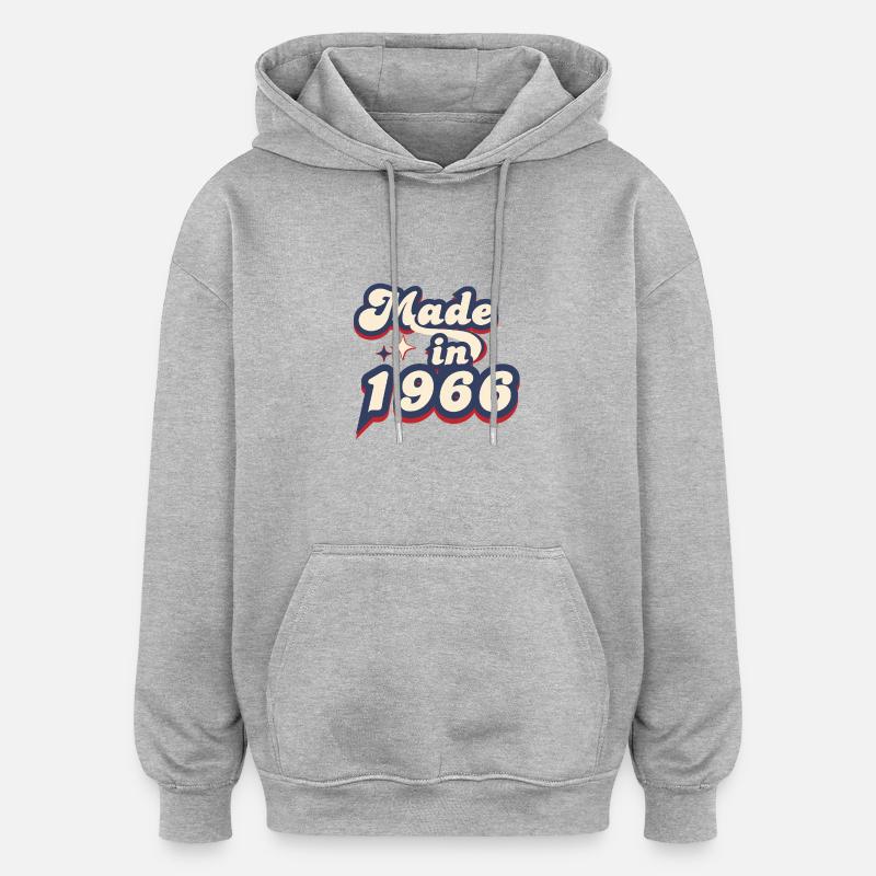 Made in 1966 retro - Sweat à capuche oversize unisexe - gris chiné